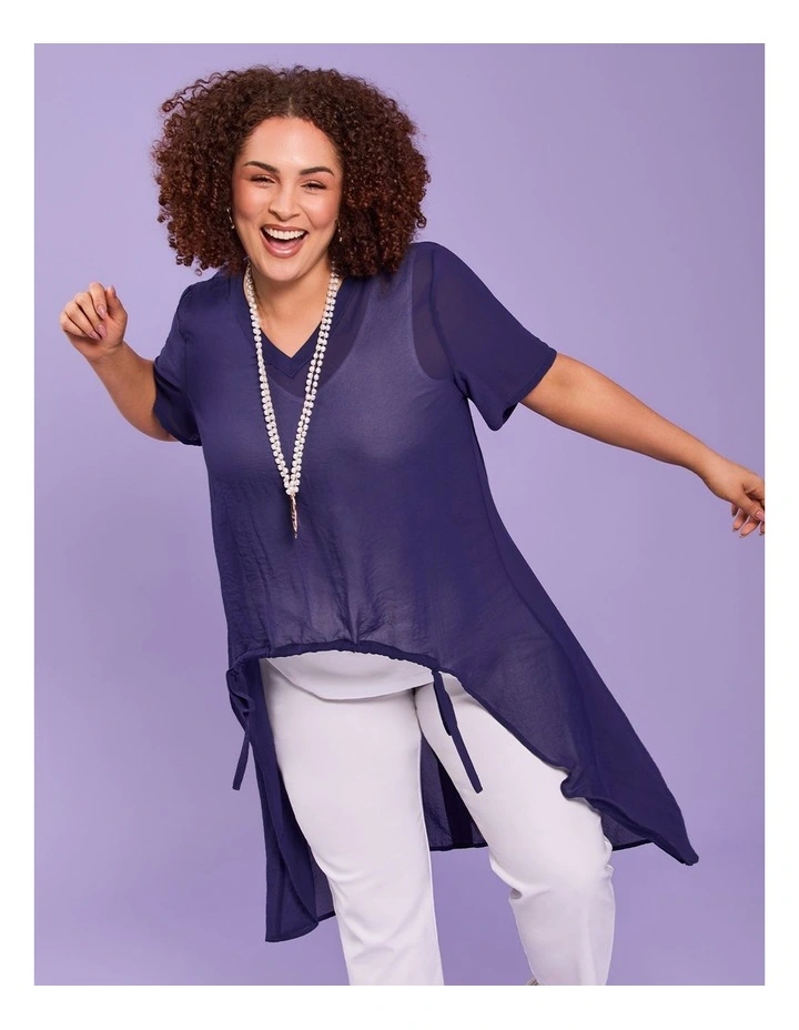 Chiffon Destination Top Deep Cobalt image 4