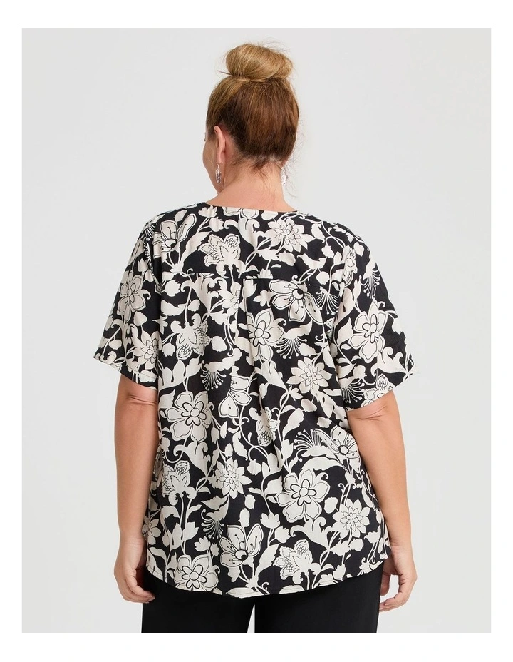 Piia Swing Natural Top Black Print image 2