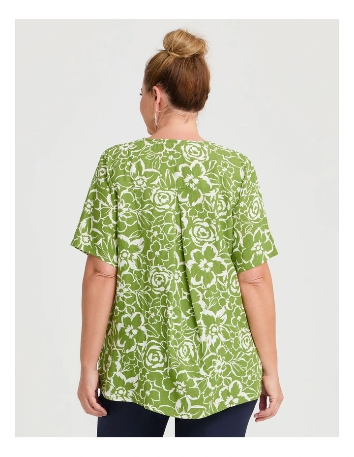 Piia Swing Natural Top Green Print image 2