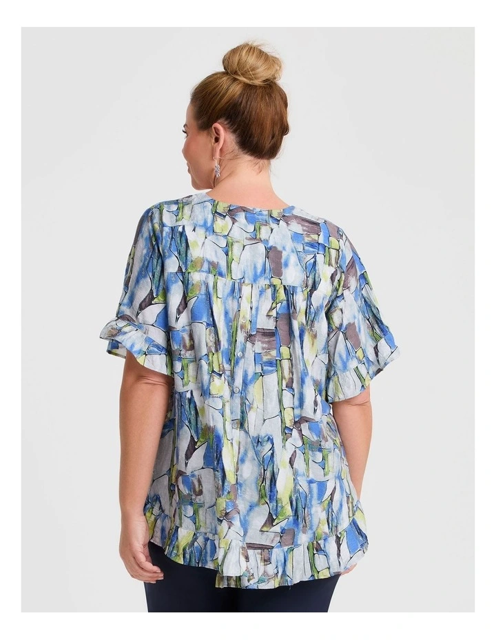 Salsa Ruffle Natural Top Blue Print image 2