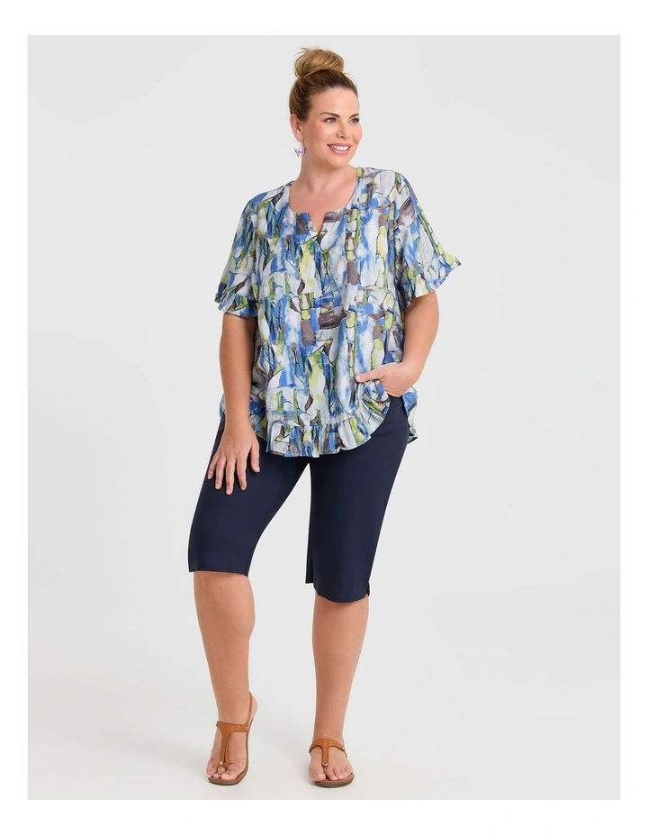 Salsa Ruffle Natural Top Blue Print image 3