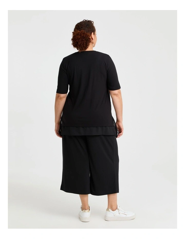 Natural Tres Chic Floral Top Black/green image 2