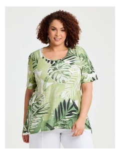 Cotton Blend Palm Top in Multi