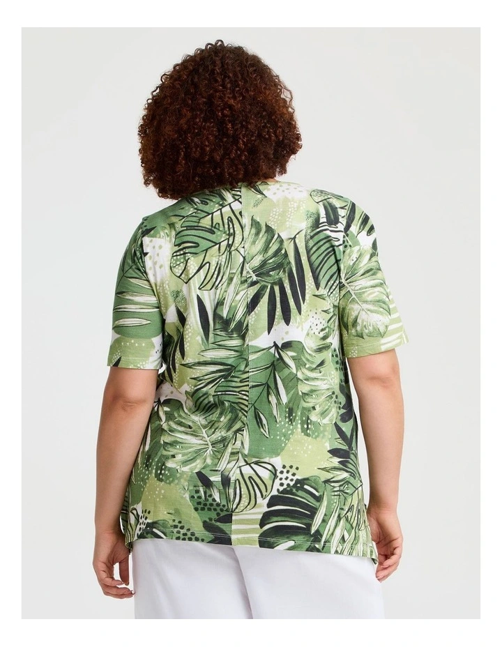 Cotton Blend Palm Top in Multi image 2