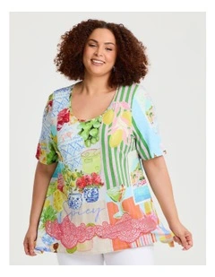 Spicy Cotton Modal Slub Top Print