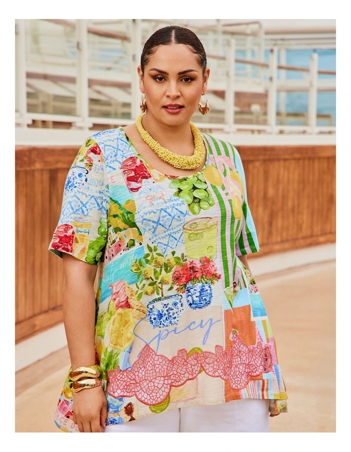 Spicy Cotton Modal Slub Top Print image 5