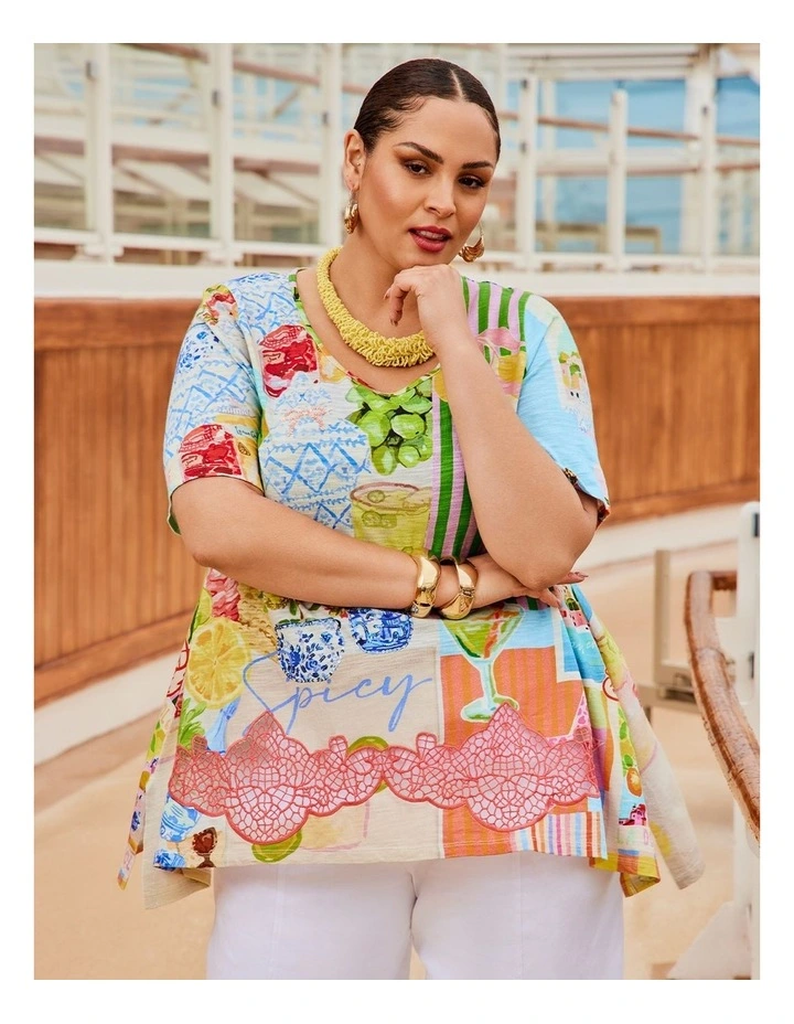 Spicy Cotton Modal Slub Top Print image 6