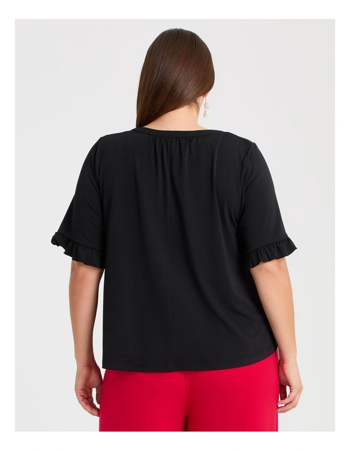 Holly Ruffle Sleeve Party Top Black image 2
