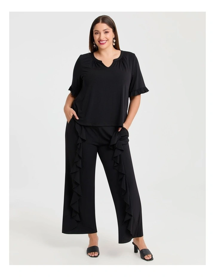 Holly Ruffle Sleeve Party Top Black image 4