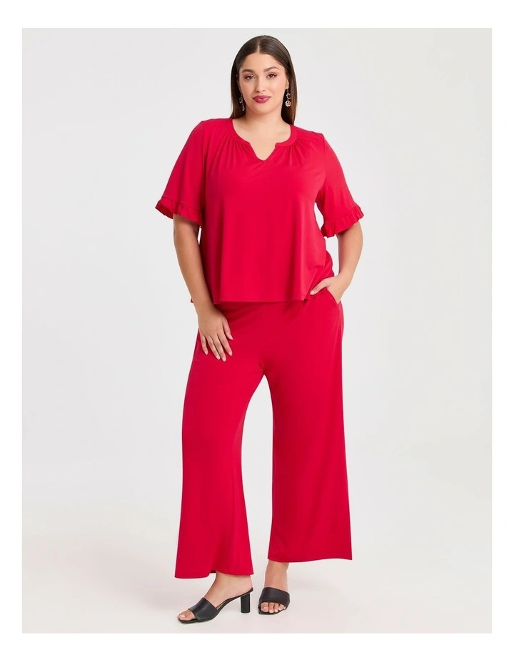 Holly Ruffle Sleeve Party Top Raspberry image 3