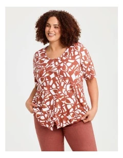 Moroccan Sun Foil Natural Top in Multi