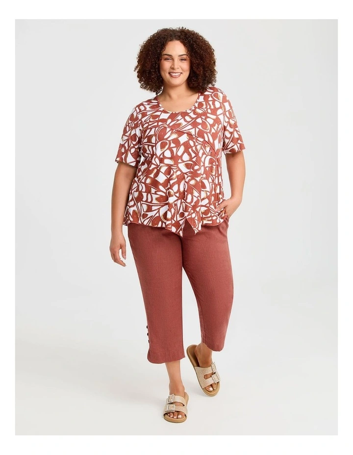 Moroccan Sun Foil Natural Top in Multi image 3