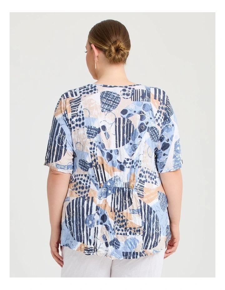 Drift Foil Bamboo Crush Top in Blue Print image 2