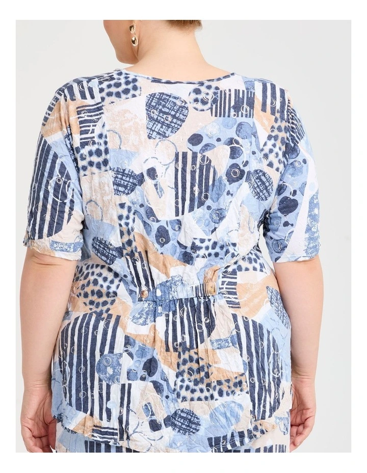 Drift Foil Bamboo Crush Top in Blue Print image 3