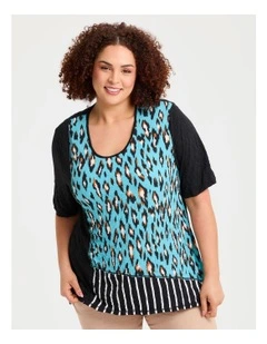 Leopard Spliced Luna Top Print