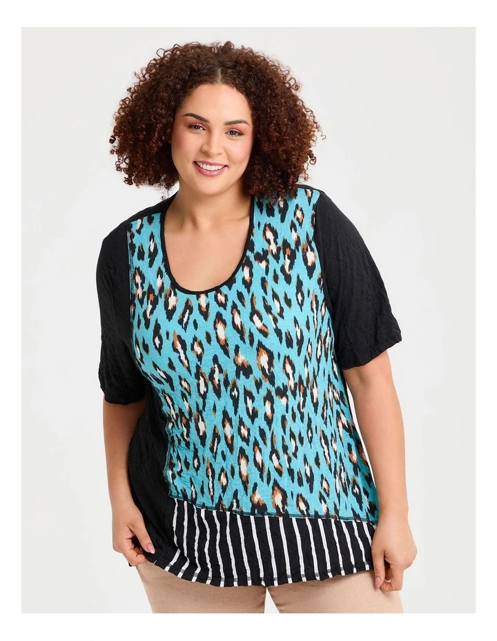 Leopard Spliced Luna Top Print image 1