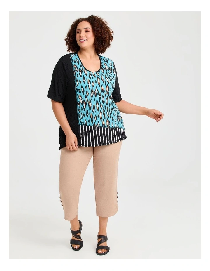 Leopard Spliced Luna Top Print image 3