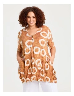 Piia Spot Foil Bamboo Crush Tunic in Multi