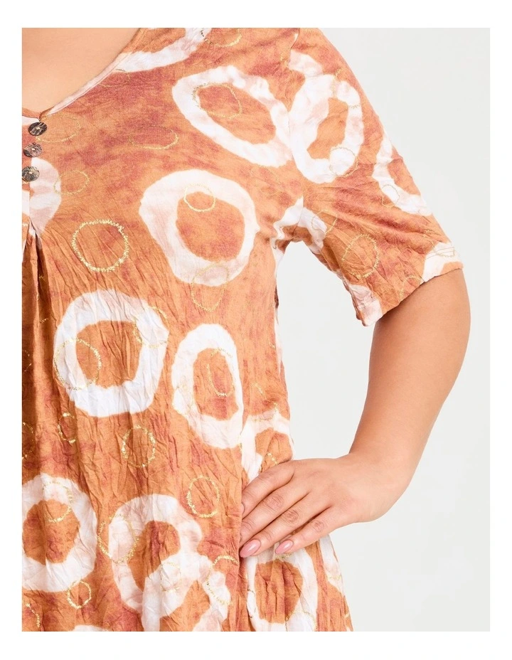 Piia Spot Foil Bamboo Crush Tunic in Multi image 3