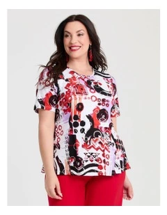 Natural Swirl Abstract Top Print