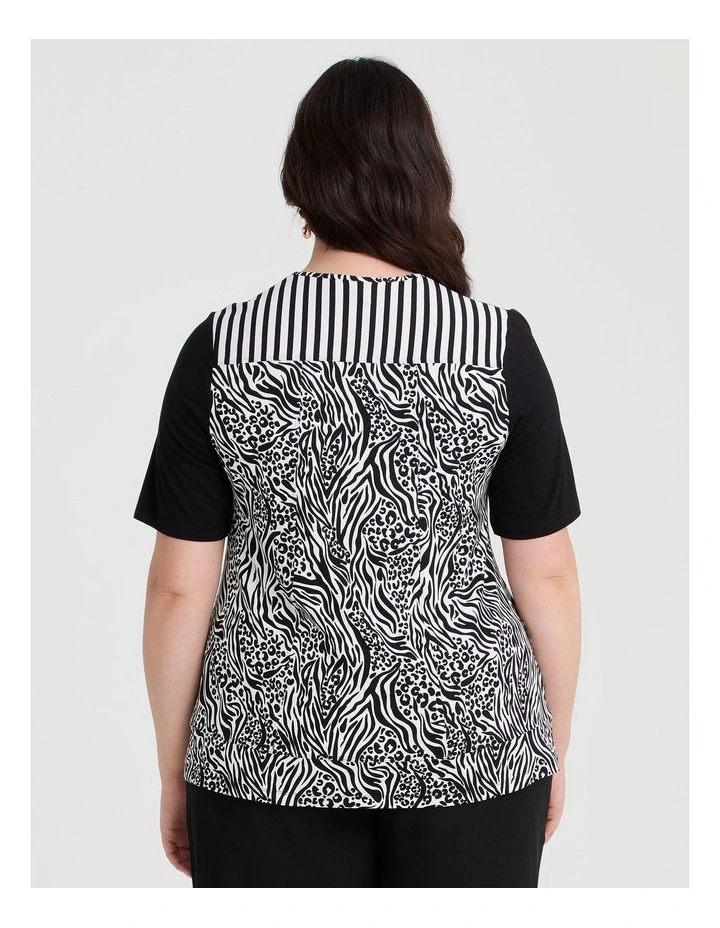 Natural Stripe Abstract Top Print image 2