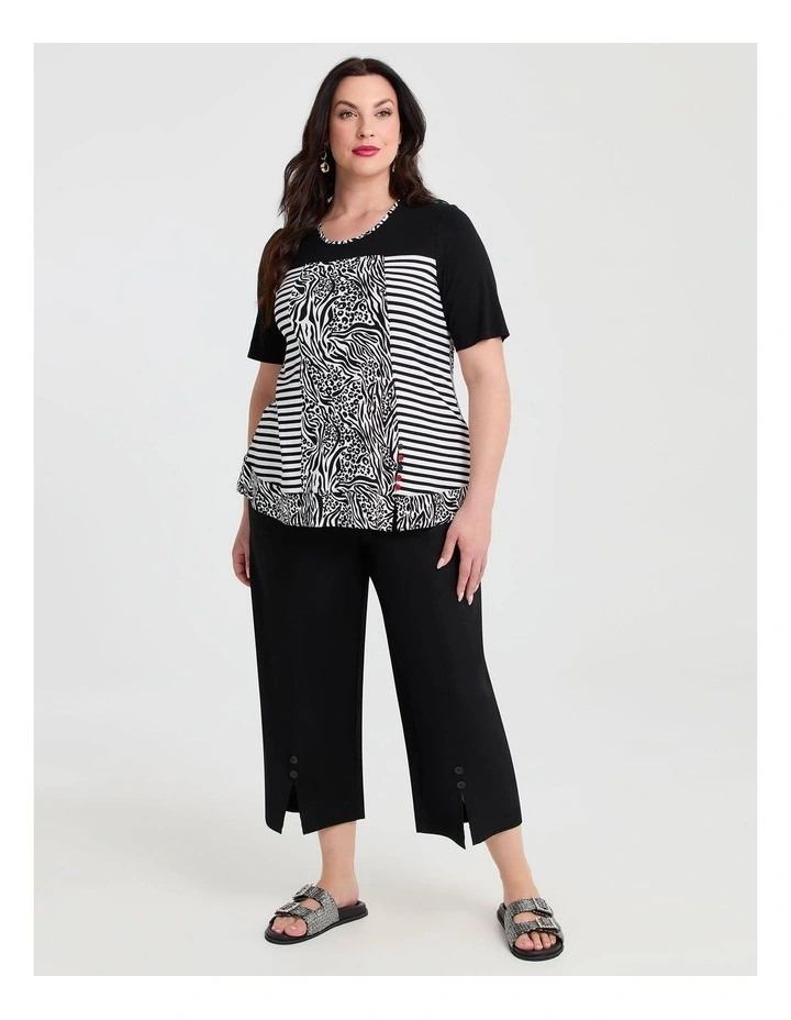 Natural Stripe Abstract Top Print image 3