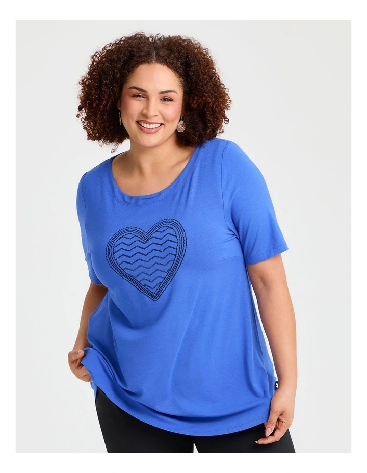 Natural Sweet Heart Top Vista Blue image 1