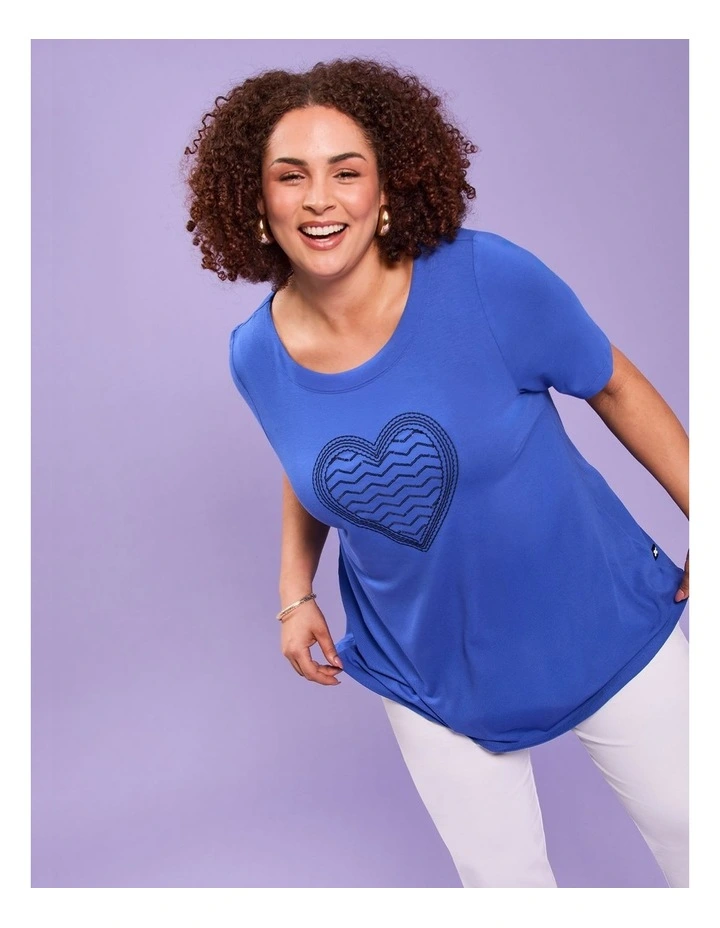 Natural Sweet Heart Top Vista Blue image 2