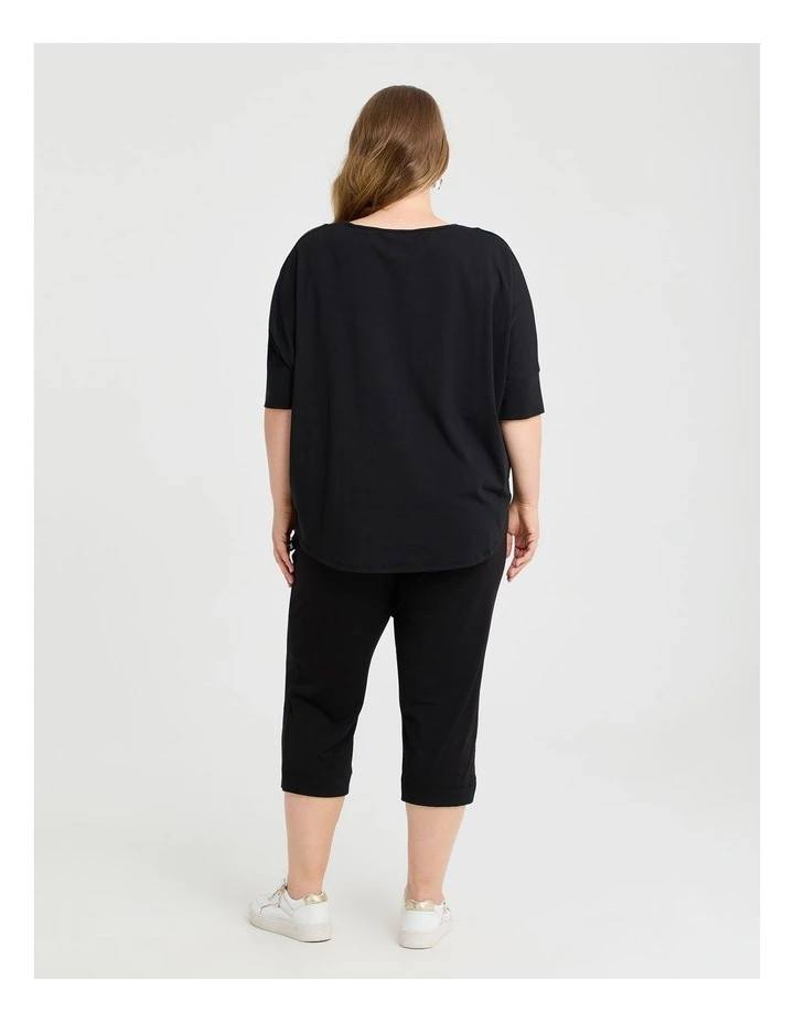 Pima Cotton Traveller Top in Black image 2