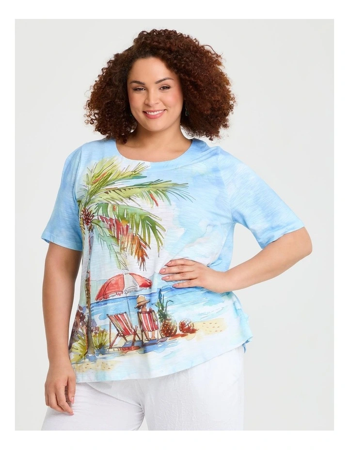 Cotton Slub Vacay Top Print image 1