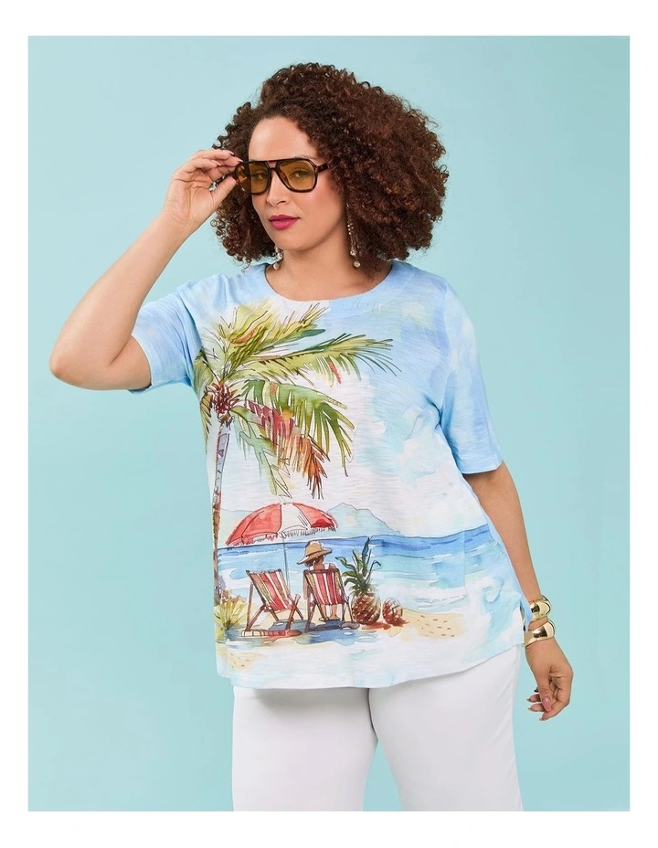 Cotton Slub Vacay Top Print image 4