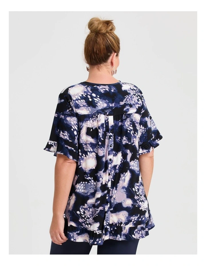 Salsa V-neck Top Black/blue Print image 2