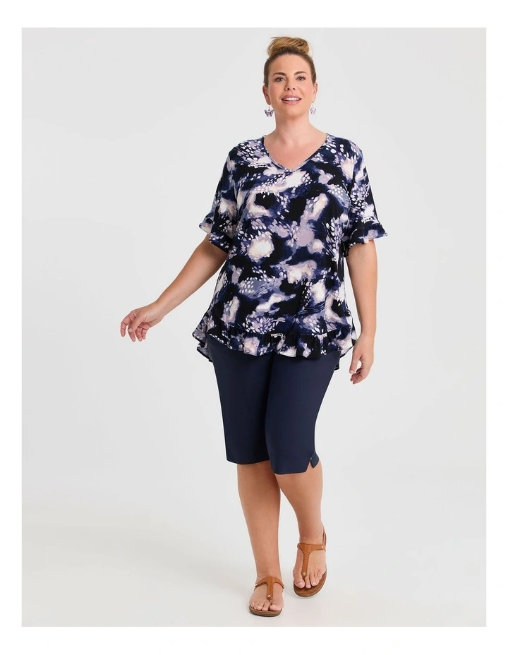 Salsa V-neck Top Black/blue Print image 3