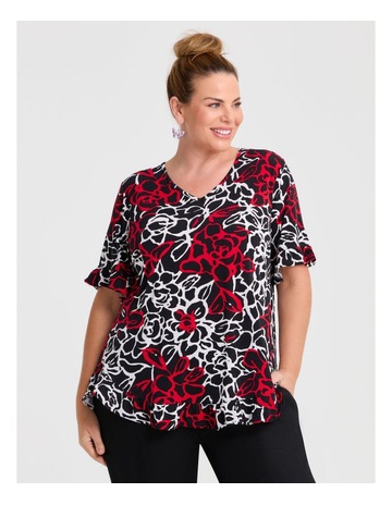 BLACK/RED FLORAL colour