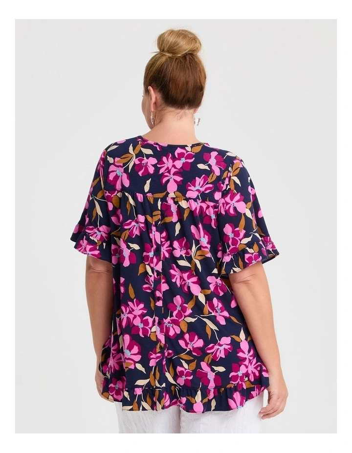 Salsa V-neck Top Navy/pink Floral image 2