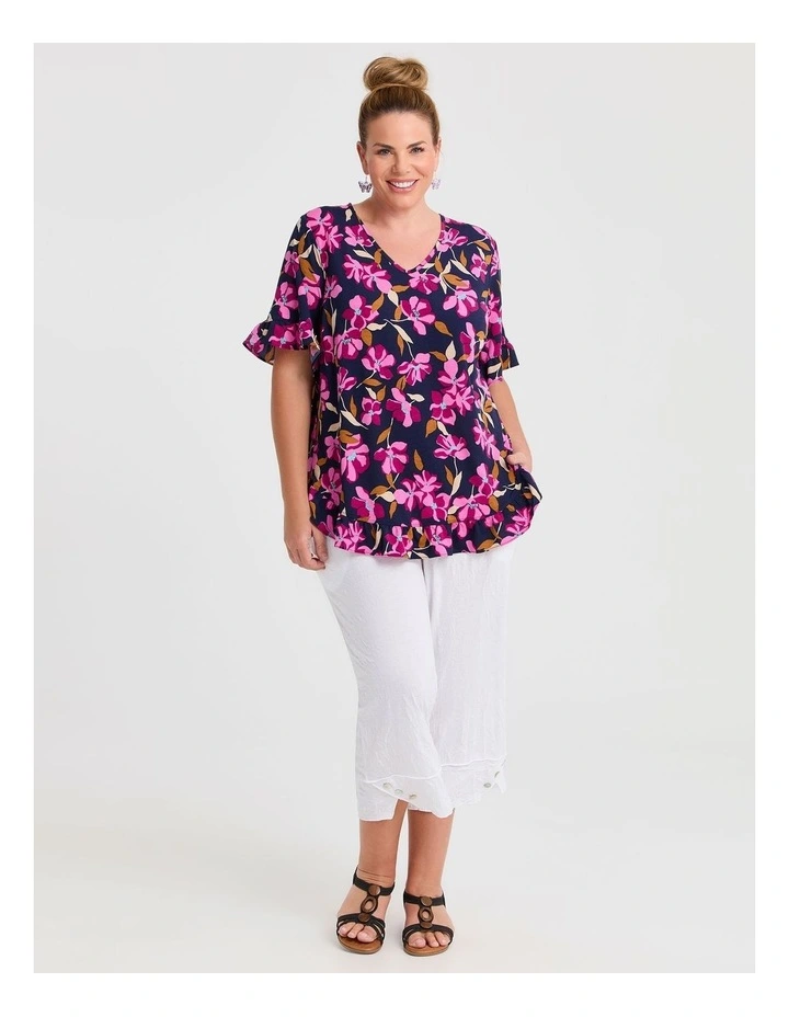 Salsa V-neck Top Navy/pink Floral image 3