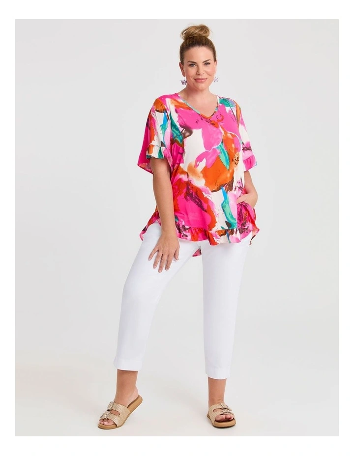 Salsa V-neck Top Pink Print image 3