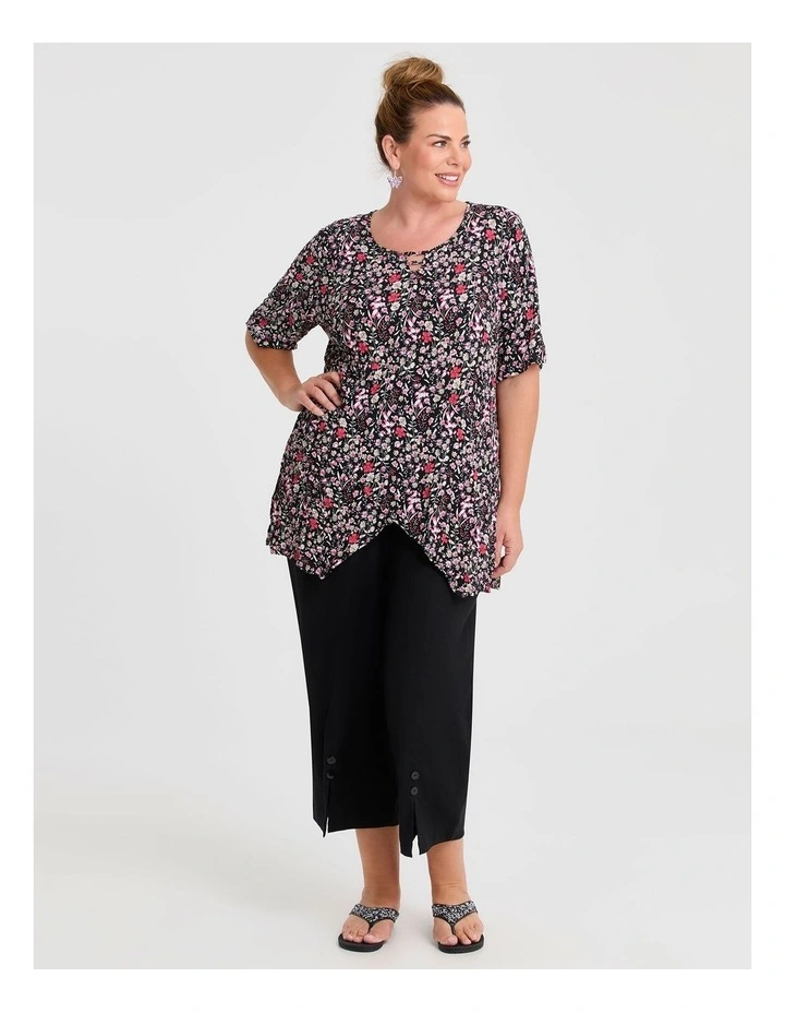 Panel Detail Crushed Top Black Floral image 3