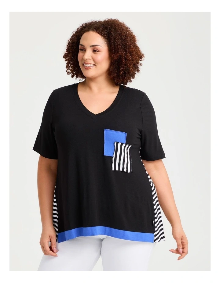 Natural Holiday Stripe Top Stripe image 1