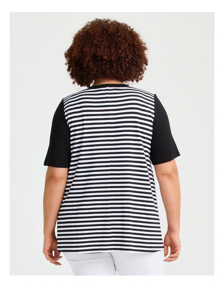 Natural Holiday Stripe Top Stripe image 2