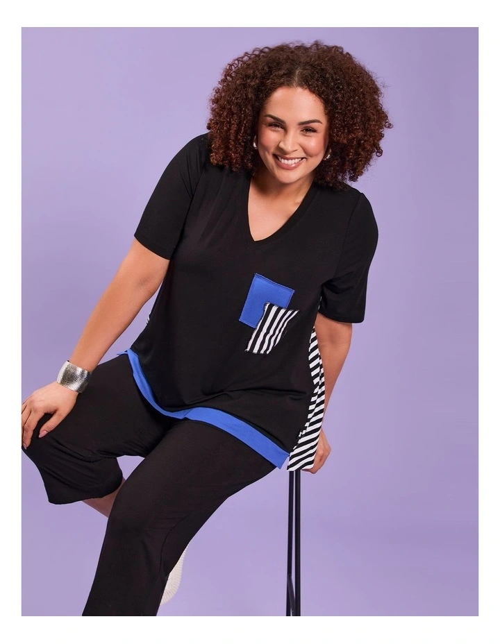 Natural Holiday Stripe Top Stripe image 4