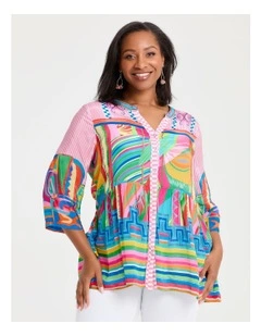 Natural Abstract Sorbet Top Print