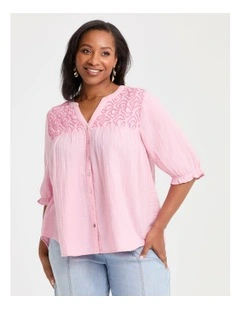 Cotton Cord Embrodiery Top Parfait Pink