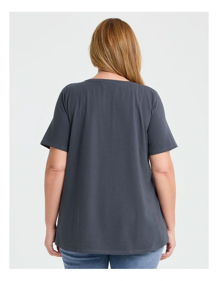 Australian Cotton Crew Neck T-shirt in Graphite image 2