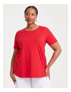 Australian Cotton Crew Neck T-shirt Flame Red