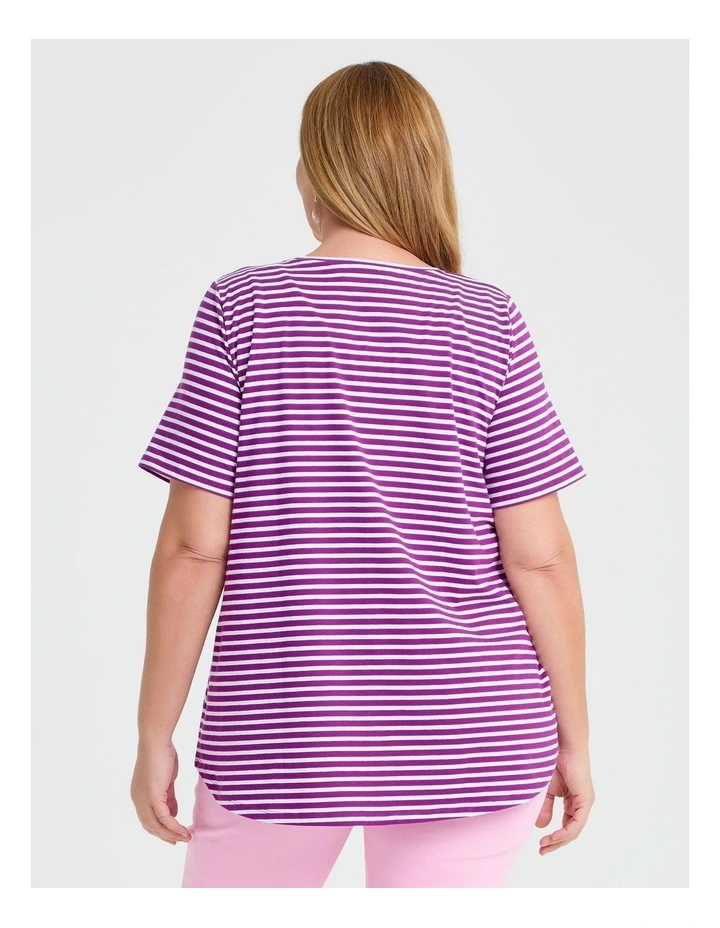 Australian Cotton Stripe T-shirt in Multi image 2