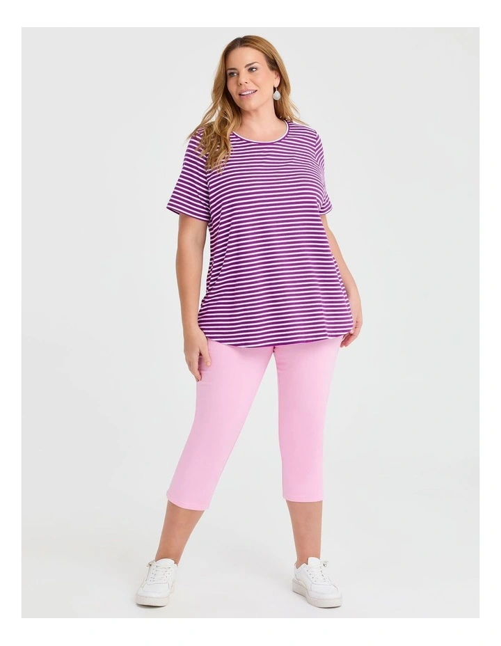 Australian Cotton Stripe T-shirt in Multi image 3