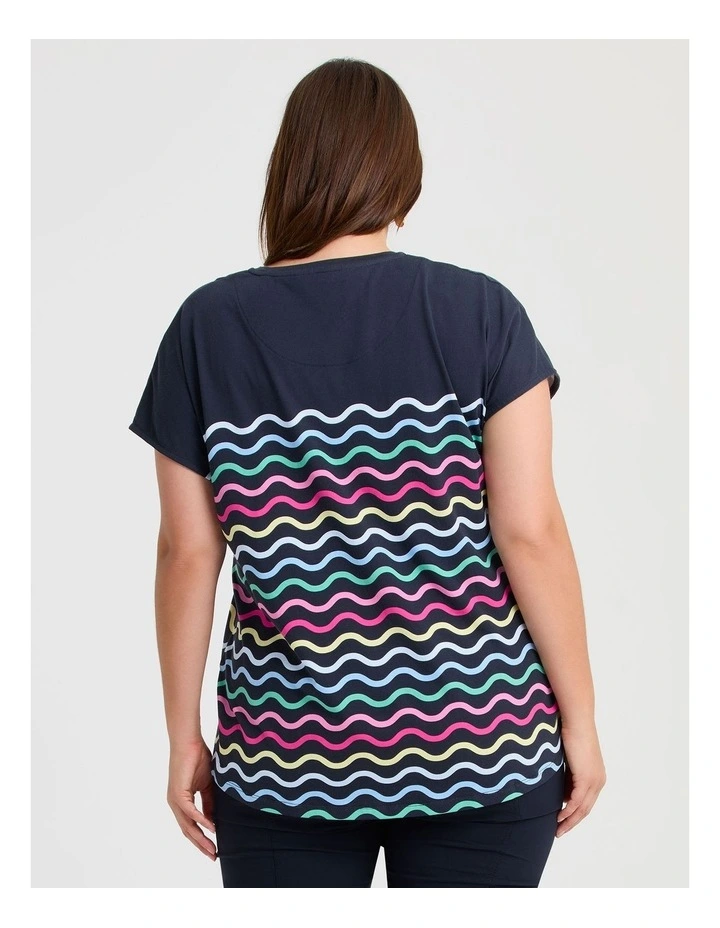 Cotton Waves Stripe Top in Navy/Multi image 2