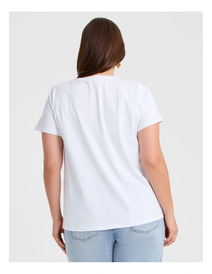 Cotton Fashionista T-shirt in White image 2