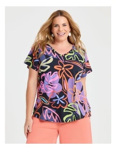 Cotton Soft Bloom T-shirt in Print